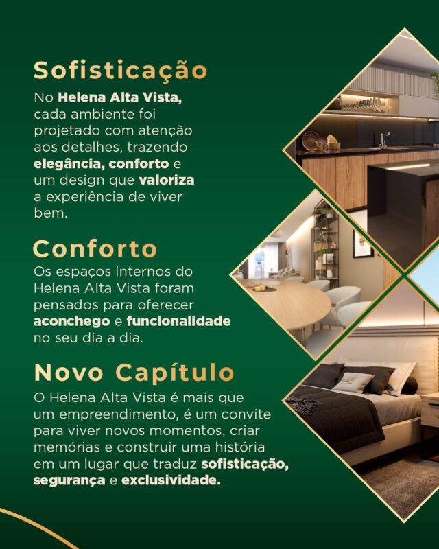 Os espaços internos do Helena Alta Vista foram pensados para oferecer aconchego e funcionalidade no dia a dia.
Ambientes integrados, circulação inteligente e acabamentos premium elevam a experiência de morar com mais facilidade e bem-estar.

✨ Aqui, cada detalhe transforma o cotidiano em qualidade de vida.

#HelenaAltaVista #BaseEmpreendimentos #MorarBem #Arquitetura #Interiores #BemEstar #VidaEmAltoPadrão