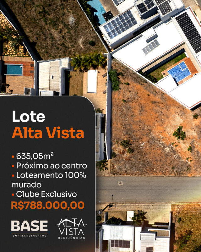Construir em um endereço valorizado faz toda a diferença.

Este lote de 635,05m² está localizado no Alta Vista Residências, um loteamento fechado que une segurança, exclusividade e infraestrutura completa.

✔ Clube exclusivo
✔ Loteamento 100% murado
✔ Próximo ao centro

Agende uma visita e descubra tudo o que esse espaço pode proporcionar.

#BaseEmpreendimentos #AltaVistaResidências #Terreno #LoteamentoFechado #ParáDeMinas #InvestimentoSeguro #AltoPadrão #MercadoImobiliário #ConstruindoFuturos