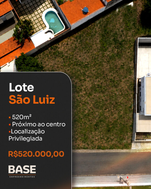 Nem todo terreno oferece o potencial de transformar um projeto em um grande patrimônio.

Com 520m², localização privilegiada no Bairro São Luiz e a poucos minutos do centro, este lote reúne espaço, valorização e praticidade para quem quer construir com liberdade.

Entre em contato com a Base e conheça essa oportunidade.

#BaseEmpreendimentos #LoteSãoLuiz #ParáDeMinas #Terreno #Imóveis #InvestimentoImobiliário #Construção #MercadoImobiliário #SeuNovoProjeto #AltoPadrão